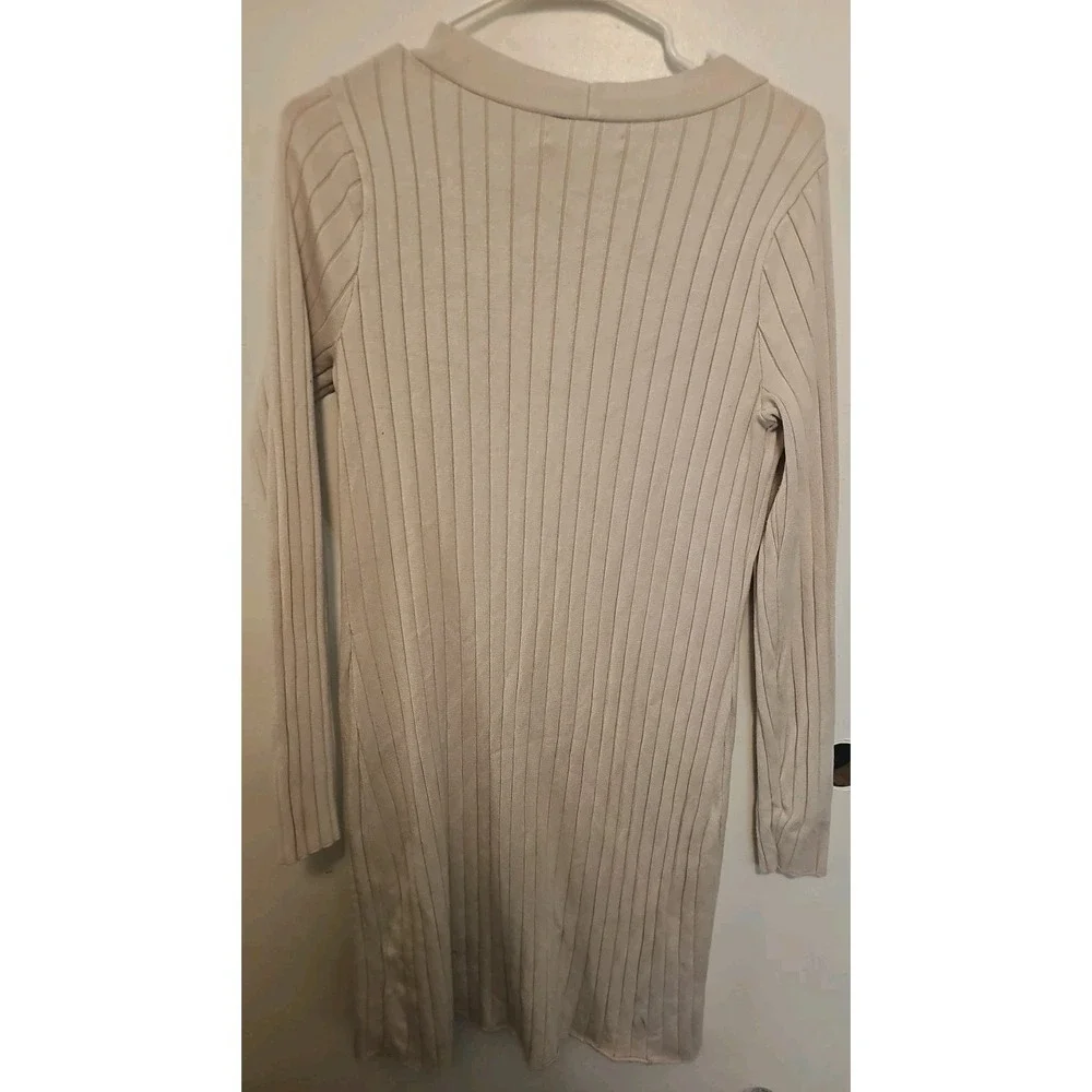 Abercrombie & Fitch Womens Size Large Button Ribbed Long Cardigan Sweater Cream